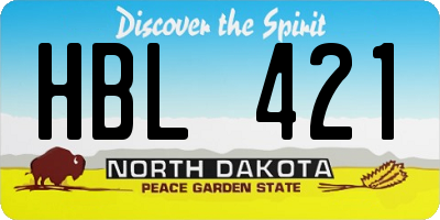 ND license plate HBL421