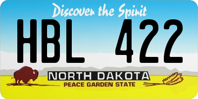 ND license plate HBL422