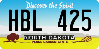 ND license plate HBL425