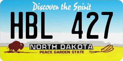 ND license plate HBL427