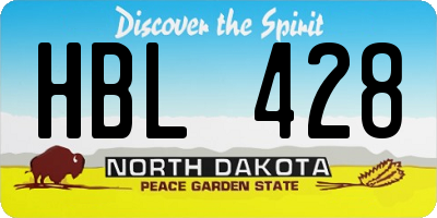 ND license plate HBL428