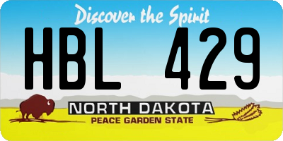 ND license plate HBL429