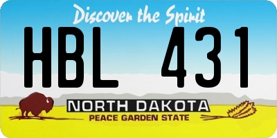 ND license plate HBL431