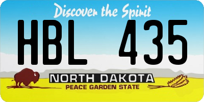 ND license plate HBL435