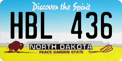 ND license plate HBL436