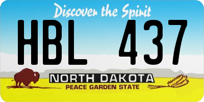ND license plate HBL437