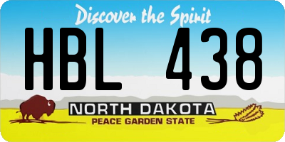 ND license plate HBL438