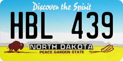 ND license plate HBL439