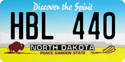 ND license plate HBL440