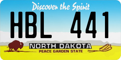 ND license plate HBL441