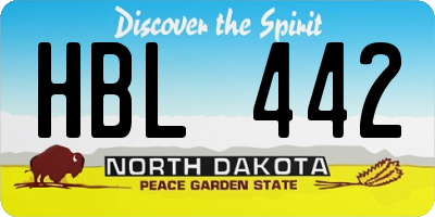 ND license plate HBL442