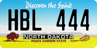 ND license plate HBL444