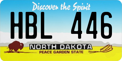 ND license plate HBL446