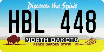 ND license plate HBL448