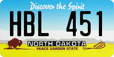 ND license plate HBL451