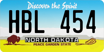 ND license plate HBL454