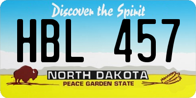 ND license plate HBL457