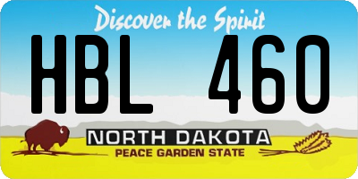 ND license plate HBL460