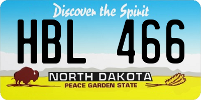 ND license plate HBL466