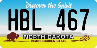 ND license plate HBL467