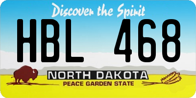 ND license plate HBL468