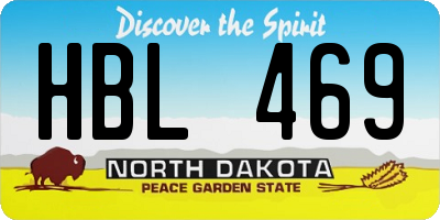 ND license plate HBL469