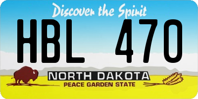 ND license plate HBL470