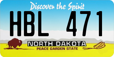 ND license plate HBL471