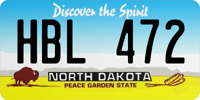 ND license plate HBL472