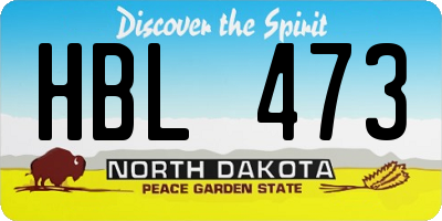 ND license plate HBL473