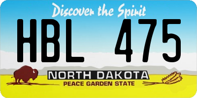 ND license plate HBL475