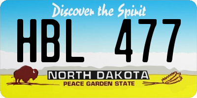 ND license plate HBL477