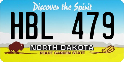 ND license plate HBL479