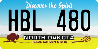 ND license plate HBL480