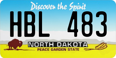 ND license plate HBL483