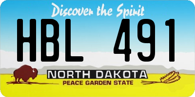 ND license plate HBL491