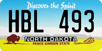 ND license plate HBL493