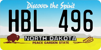 ND license plate HBL496