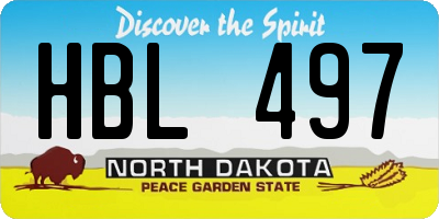 ND license plate HBL497