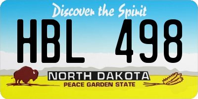 ND license plate HBL498