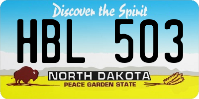 ND license plate HBL503