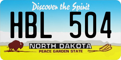 ND license plate HBL504