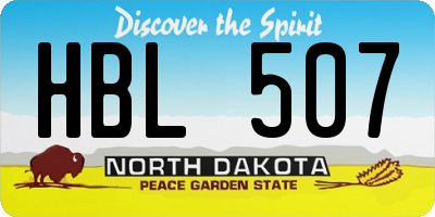 ND license plate HBL507