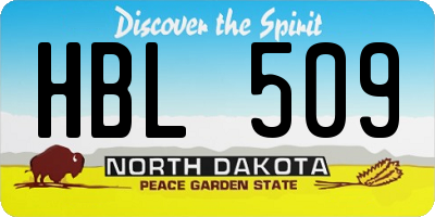 ND license plate HBL509