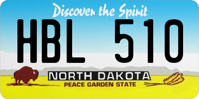 ND license plate HBL510