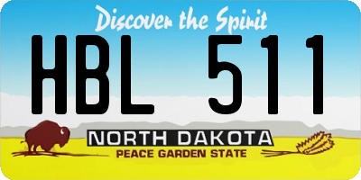 ND license plate HBL511