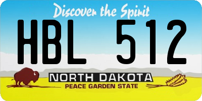 ND license plate HBL512