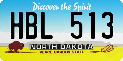 ND license plate HBL513