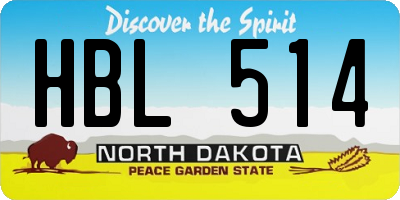 ND license plate HBL514