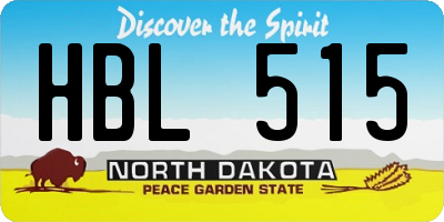 ND license plate HBL515